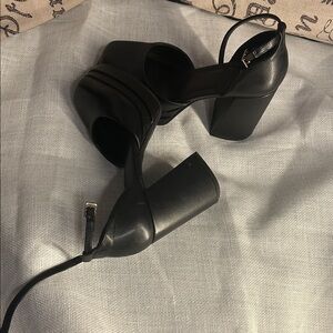 Black Block Heel Sandals